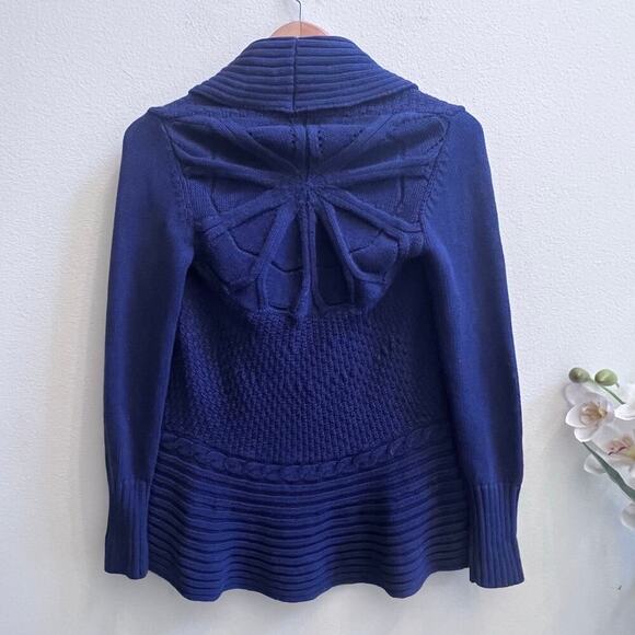 Lilly Pulitzer Navy Blue Open Front Knit Preppy Cardigan Sweater Coastal Size S - Picture 2 of 7
